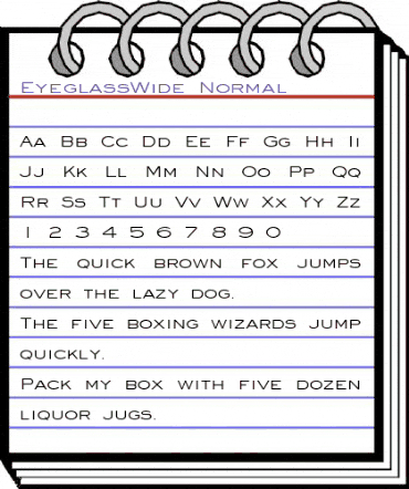 EyeglassWide Normal animated font preview EyeglassWide Normal animated font preview