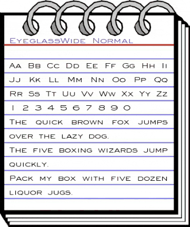 EyeglassWide Normal animated font preview