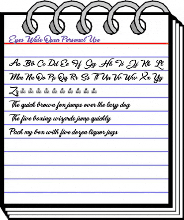 Eyes Wide Open Personal Use Regular animated font preview Eyes Wide Open Personal Use Regular animated font preview