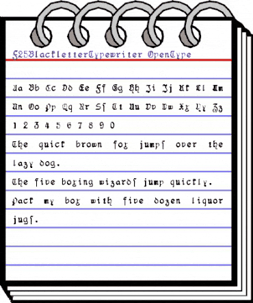 F25 BlackletterTypewriter Regular animated font preview F25 BlackletterTypewriter Regular animated font preview