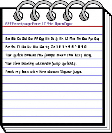 F2FFrontpageFour LT Std Regular animated font preview