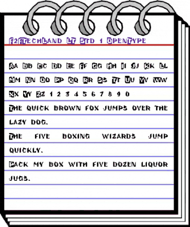 F2FTechLand LT Std Regular animated font preview
