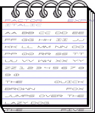 Factor Expanded Italic Expanded Italic animated font preview Factor Expanded Italic Expanded Italic animated font preview