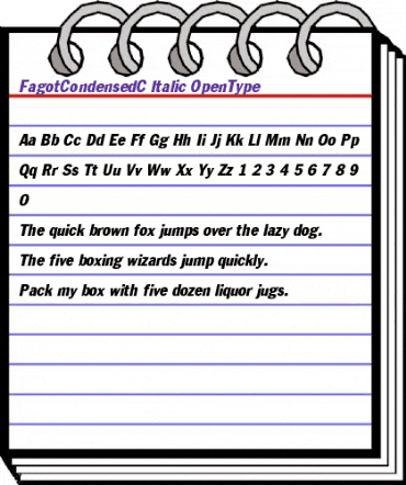FagotCondensedC Italic animated font preview FagotCondensedC Italic animated font preview