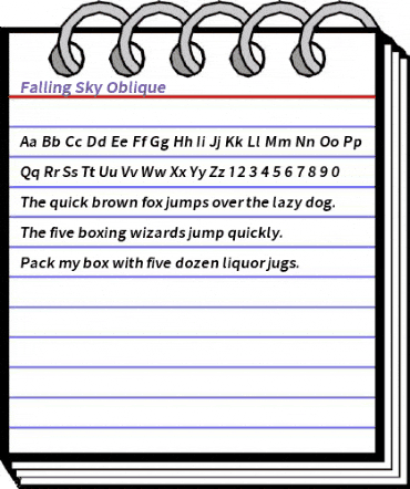 Falling Sky Obl animated font preview