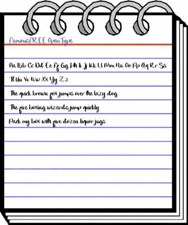 Famous FREE Regular animated font preview