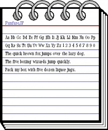 FanfareJF Regular animated font preview