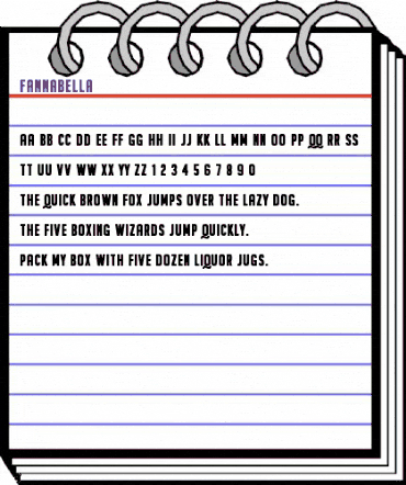 Fannabella Regular animated font preview
