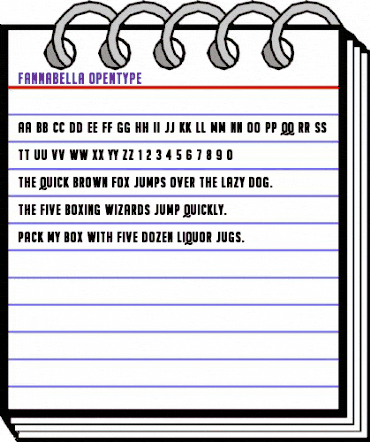 Fannabella Regular animated font preview