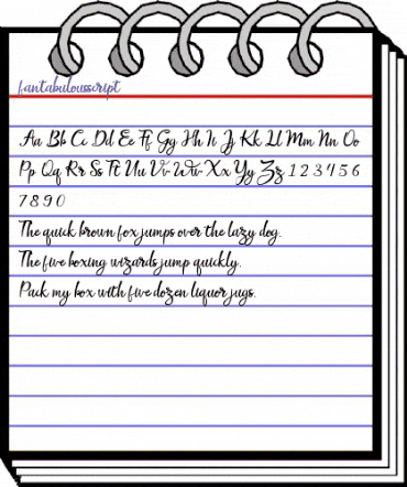 fantabulous script Regular animated font preview