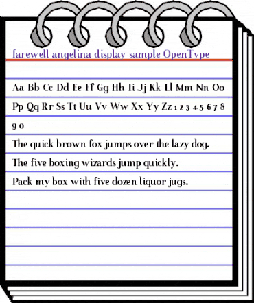 Farewell Angelina Sample Regular animated font preview