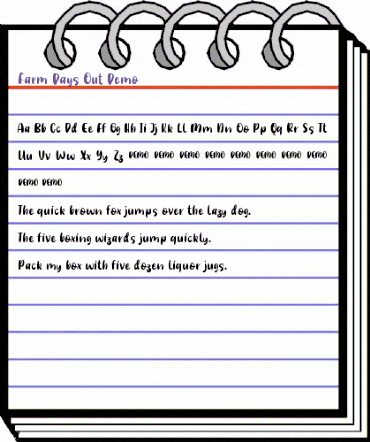 Farm Days Out Demo Regular animated font preview