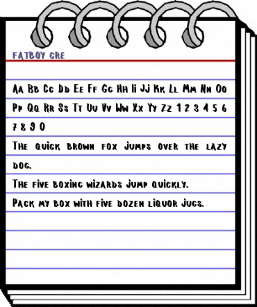 fatboy cre Regular animated font preview