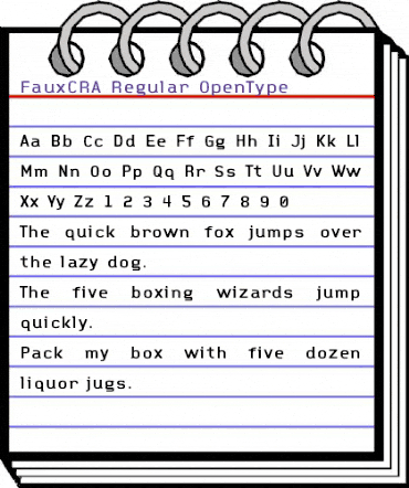 FauxCRA Regular animated font preview