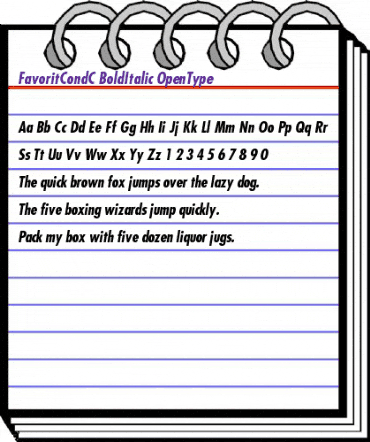 FavoritCondC Bold Italic animated font preview FavoritCondC Bold Italic animated font preview