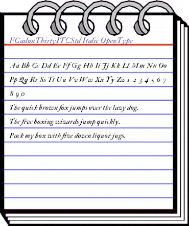 FCaslon Thirty ITC Std Italic animated font preview