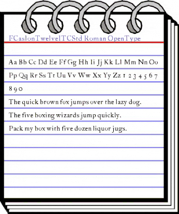 FCaslon Twelve ITC Std Regular animated font preview FCaslon Twelve ITC Std Regular animated font preview