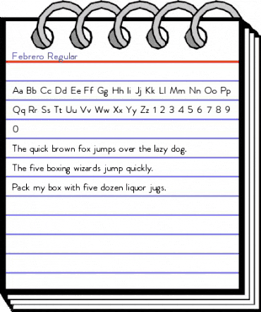 Febrero Regular animated font preview