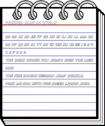 Federal Blue 3D Italic Italic animated font preview