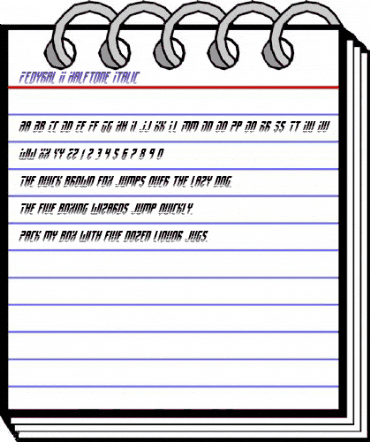 Fedyral II Halftone Italic Italic animated font preview