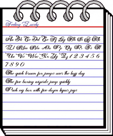 Feeling Lovely Regular animated font preview