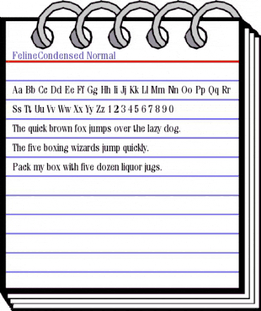 FelineCondensed Normal animated font preview