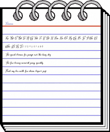 Femina Regular animated font preview