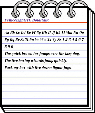 FeniceLightITC Bold Italic animated font preview