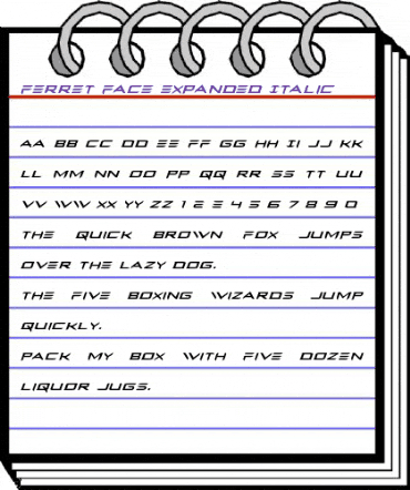 Ferret Face Expanded Italic Expanded Italic animated font preview