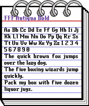 FFF Antigua Bold Regular animated font preview
