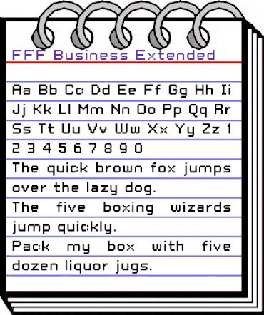 FFF Business Extended Regular animated font preview