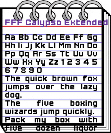 FFF Calypso Extended Regular animated font preview