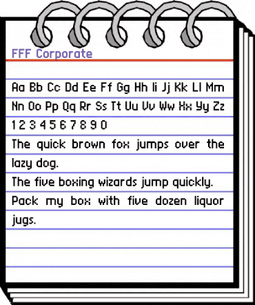 FFF Corporate Regular animated font preview