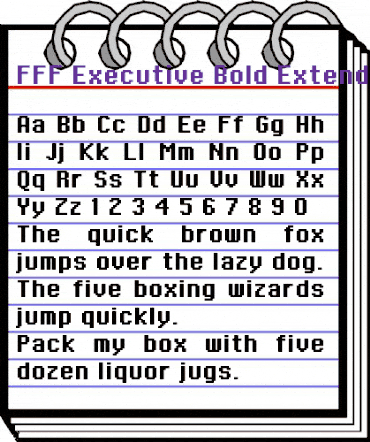 FFF Executive Bold Extended Regular animated font preview