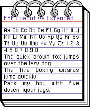 FFF Executive Extended Regular animated font preview