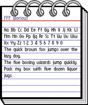 FFF Glorious Regular animated font preview