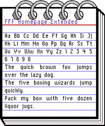 FFF Homepage Extended Regular animated font preview
