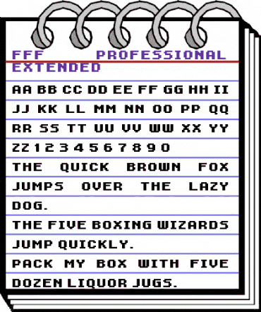 FFF Professional Bold Extended Regular animated font preview FFF Professional Bold Extended Regular animated font preview