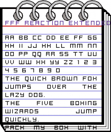 FFF Reaction Extended Regular animated font preview FFF Reaction Extended Regular animated font preview