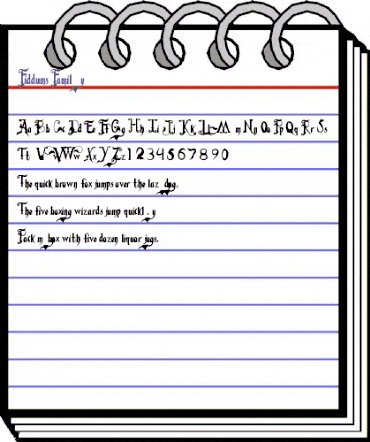 Fiddums Family Regular animated font preview