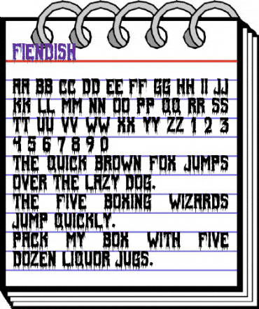 Fiendish Regular animated font preview