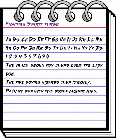 Fighting Spirit turbo Regular animated font preview