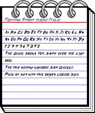 Fighting Spirit turbo Italic animated font preview