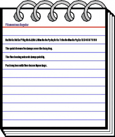 Filamentous Regular animated font preview