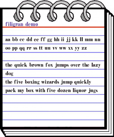 Filigran Demo animated font preview