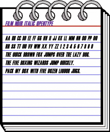 Film Noir Italic animated font preview