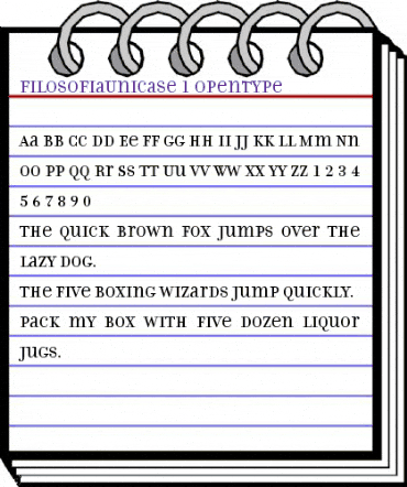 FilosofiaUnicase Roman animated font preview