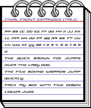 Final Front Expanded Italic Expanded Italic animated font preview
