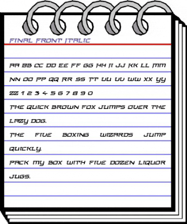 Final Front Italic Italic animated font preview