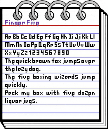 Finger Five animated font preview